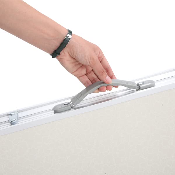 Aluminum Portable Folding Table 4 Foot White Adjustable Height V7482