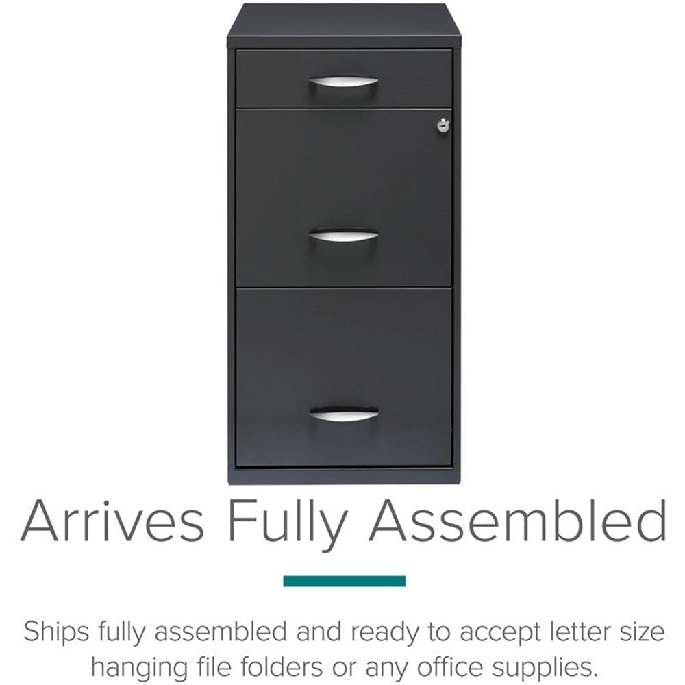 3 Drawer Charcoal Metal Filing Cabinet O93752