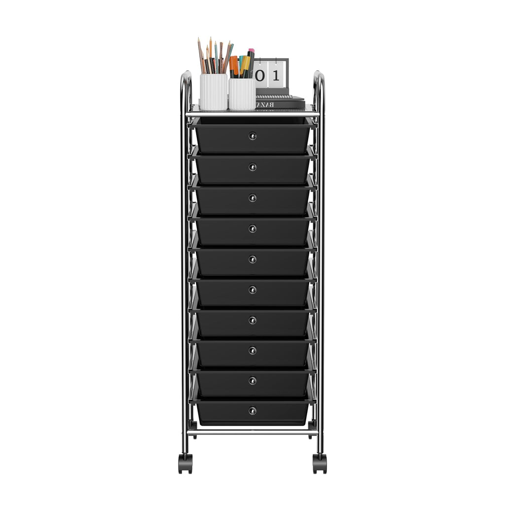 Rolling Utility Cart with 10 Drawers and Lockable Wheels Z222498