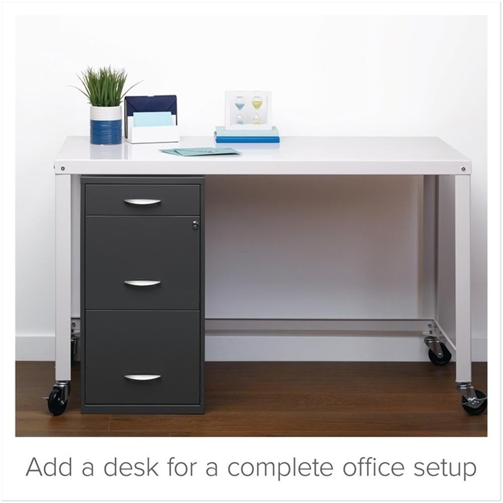 3 Drawer Charcoal Metal Filing Cabinet O93752