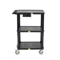 3-Shelf Mobile Utility Cart with 3 Outlets and 8' Cord, Black N92033