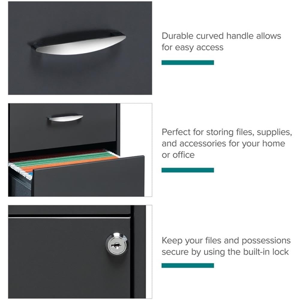 3 Drawer Charcoal Metal Filing Cabinet O93752