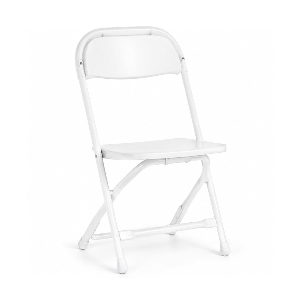 White Kids Plastic Folding Chair with Steel Frame R392
