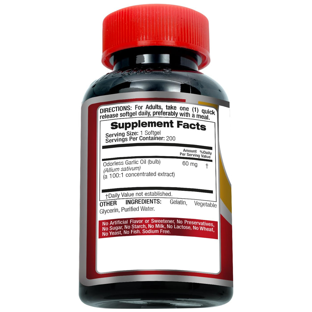Garlic Supplements 200 Softgels Y7267
