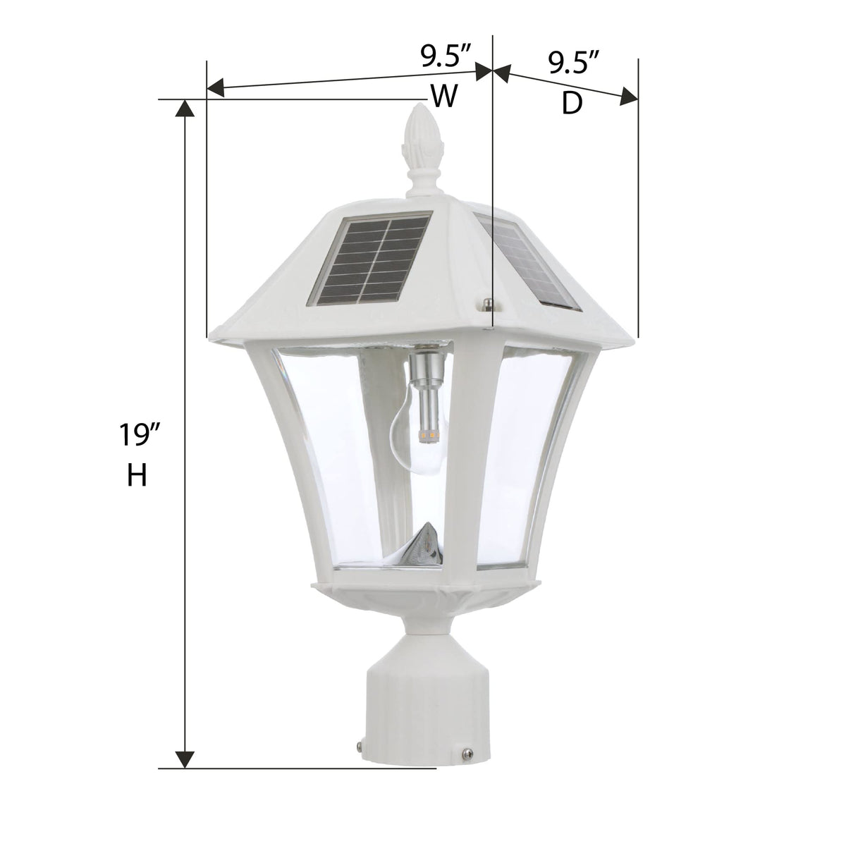 White Outdoor Solar Post Light with 3 Mounting Options Q31393