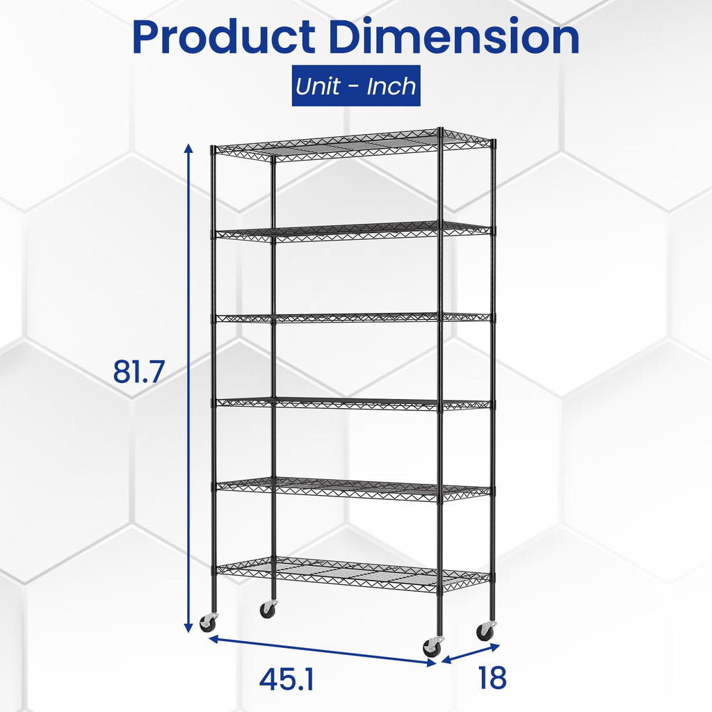 Black Adjustable Metal Wire Shelving Unit K811
