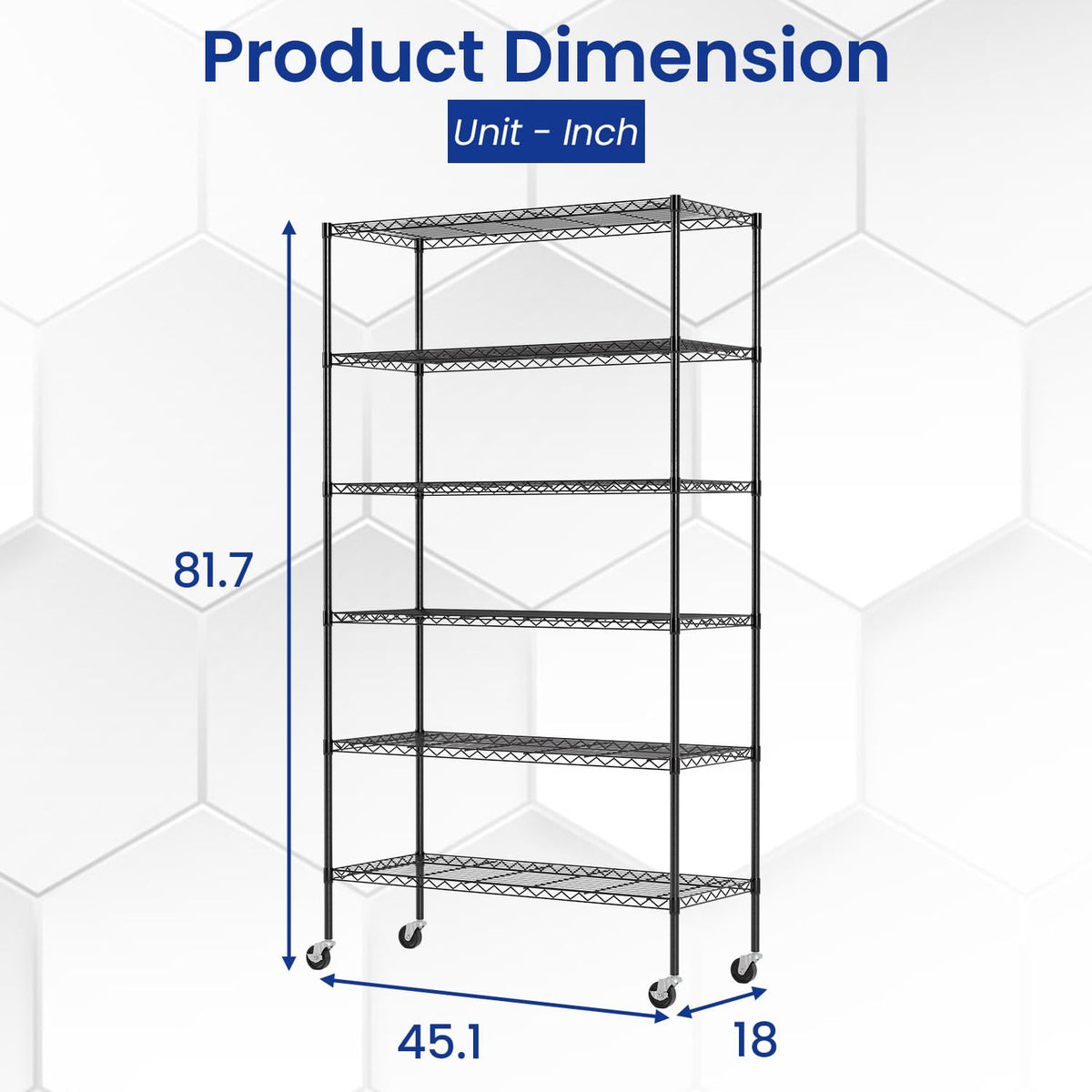 Black Adjustable Metal Wire Shelving Unit K811