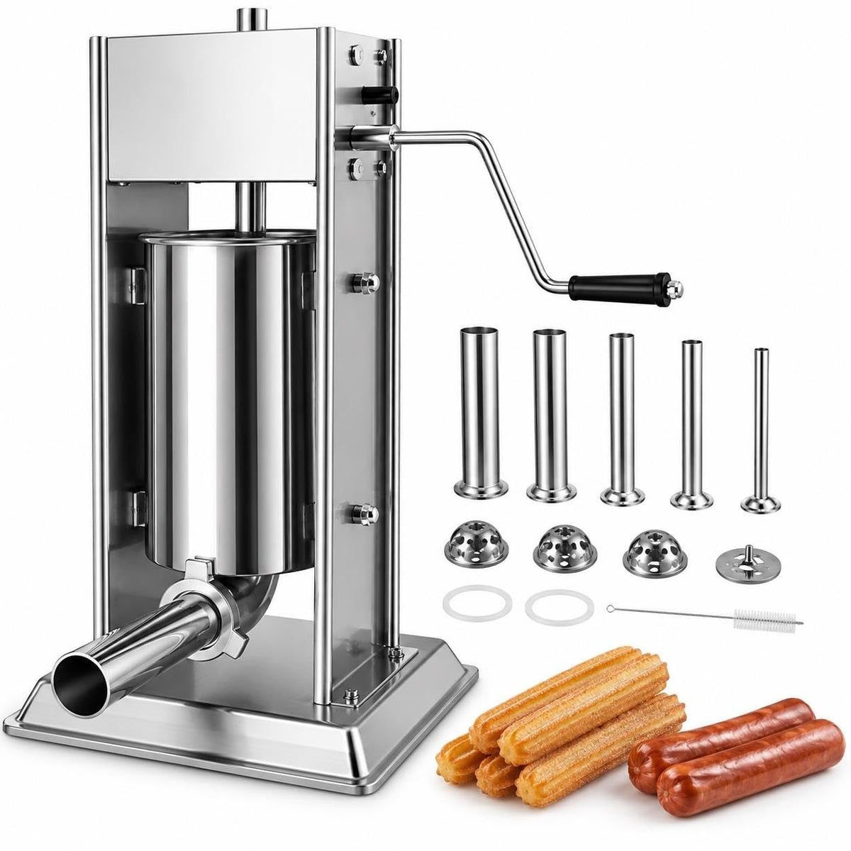 Manual Churro Maker & Sausage Filler, Stainless Steel C761