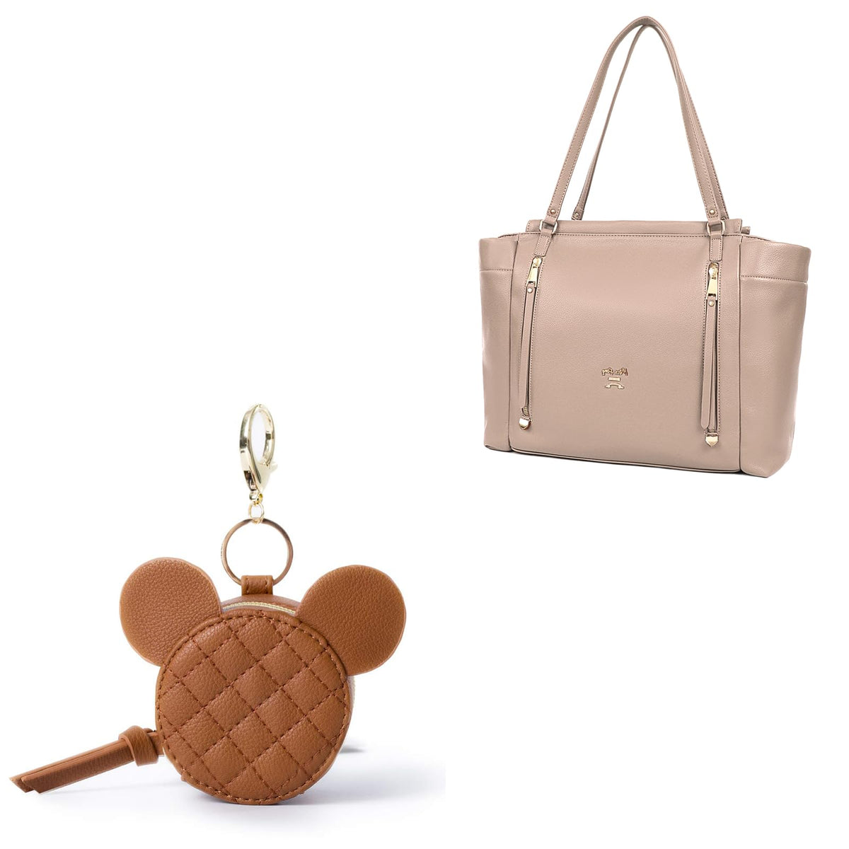 Leather Diaper Bag Backpack with Pacifier Case I894