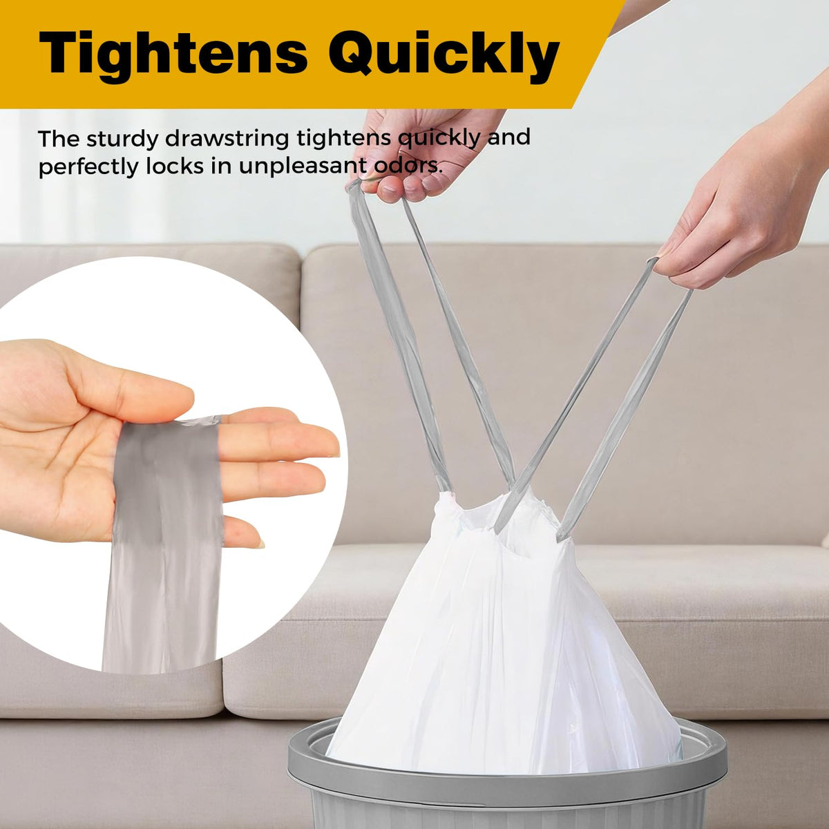 8 Gallon Drawstring Trash Bags D13968