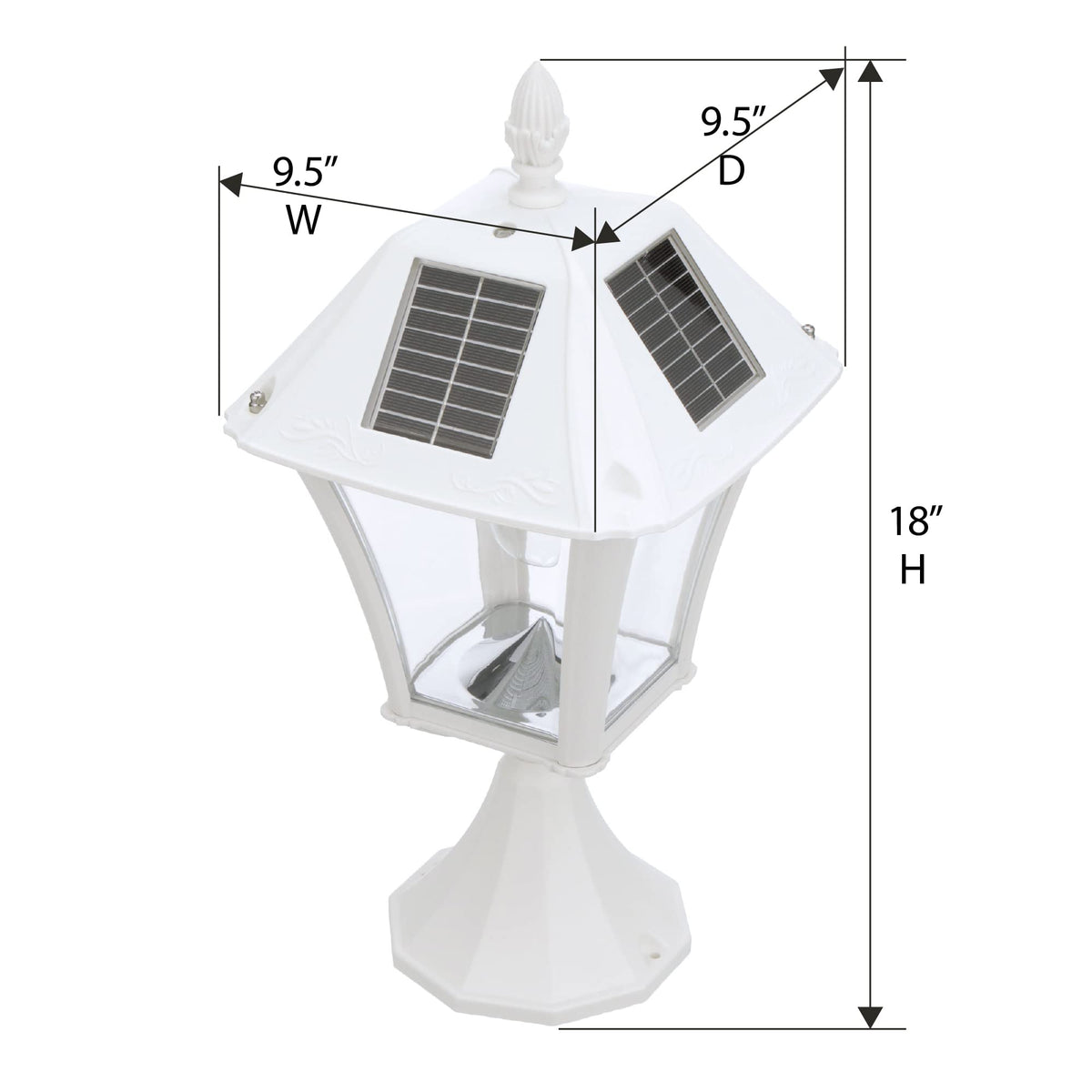 White Outdoor Solar Post Light with 3 Mounting Options Q31393