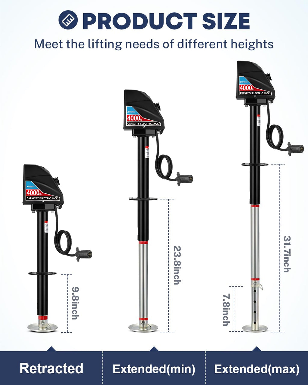Electric Trailer Jack 4000 lbs L999