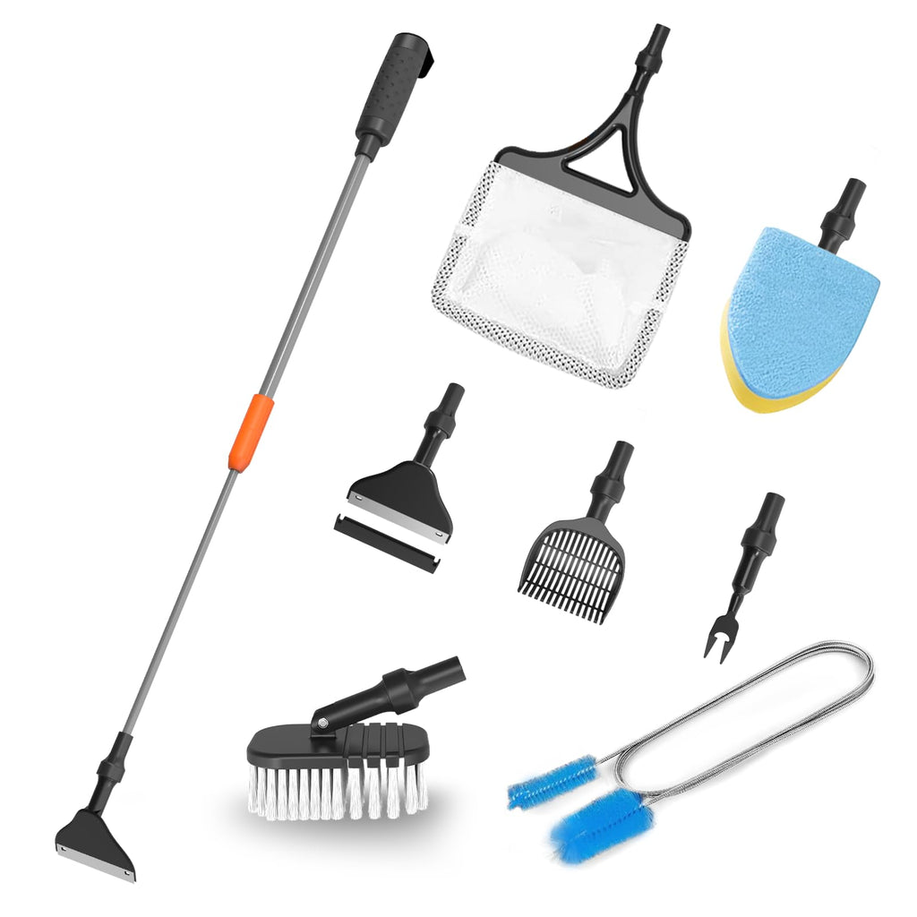 7-in-1 Aquarium Cleaning Tool with Telescopic Handle P648010