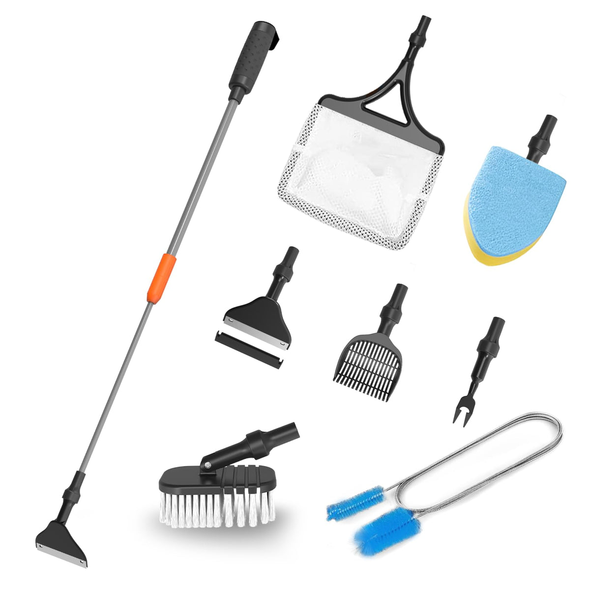 7-in-1 Aquarium Cleaning Tool with Telescopic Handle P648010