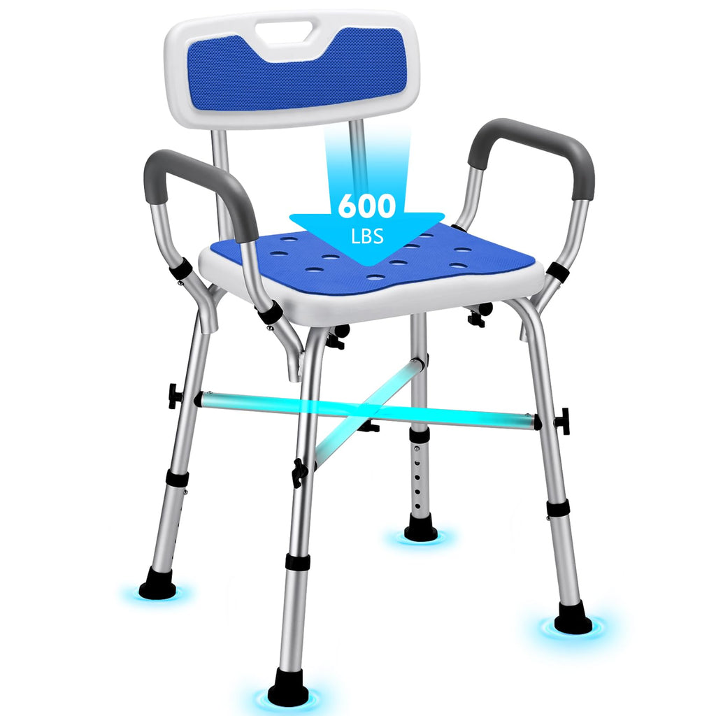 Adjustable Shower Chair with Arms and Back O236251