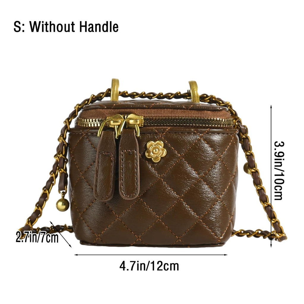 Quilted Leather Crossbody Bag with Chain Strap G13878