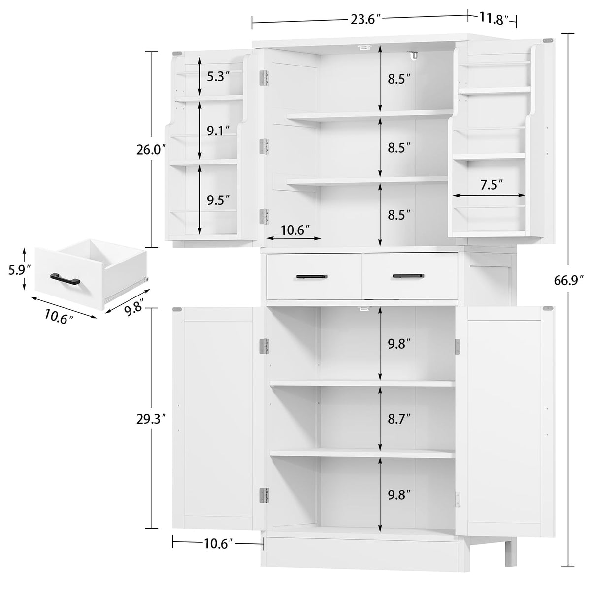 Pantry Cabinet with Barn Doors Z98471