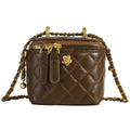 Quilted Leather Crossbody Bag with Chain Strap G13878