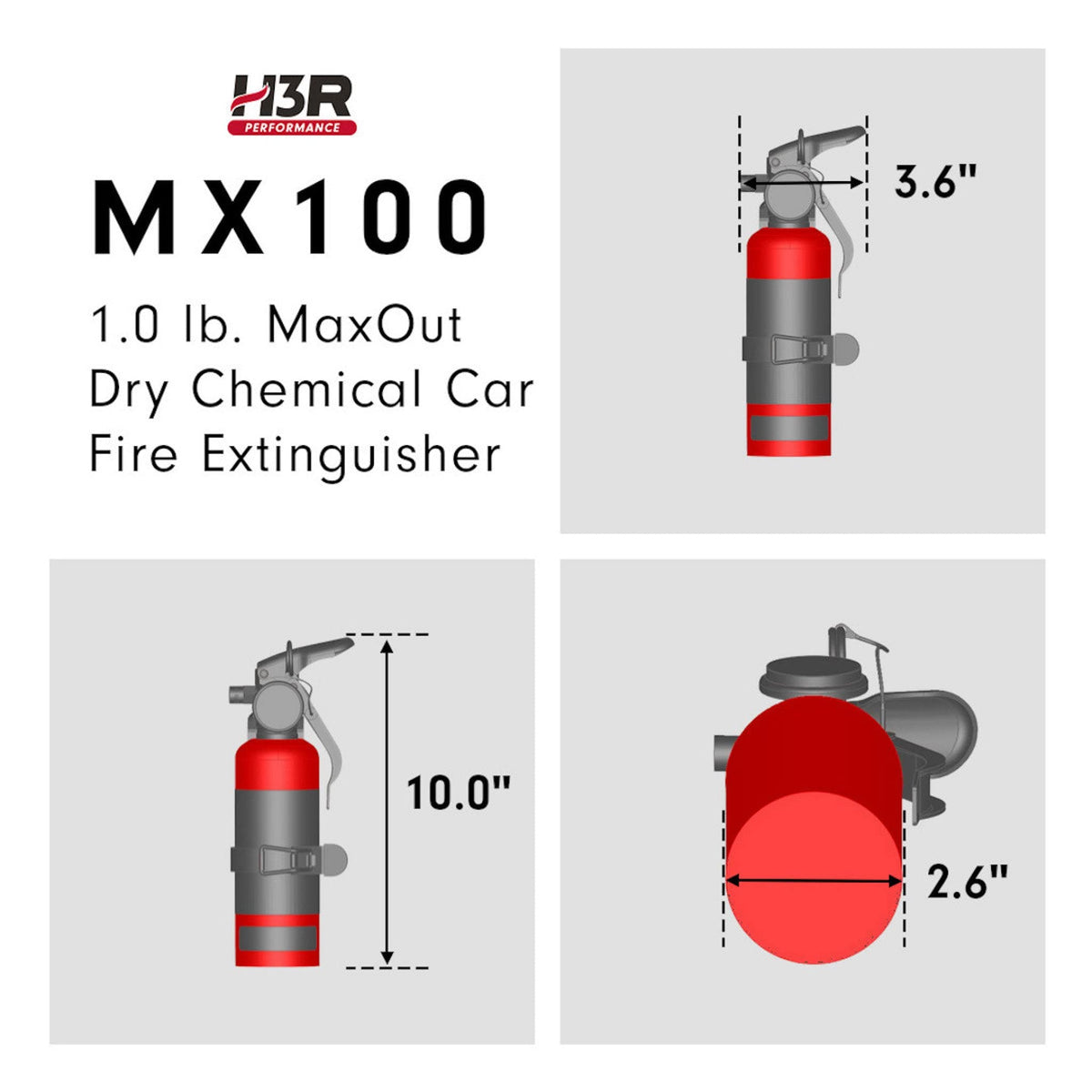 Compact Refillable Purple K Dry Chemical Fire Extinguisher 1.0 lb I6659