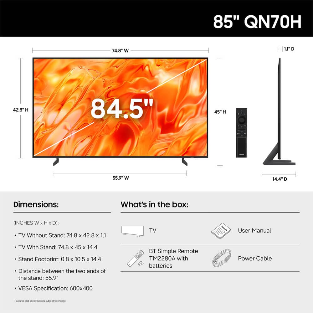 85 Inch 4K UHD Neo QLED Mini LED Smart TV X1271