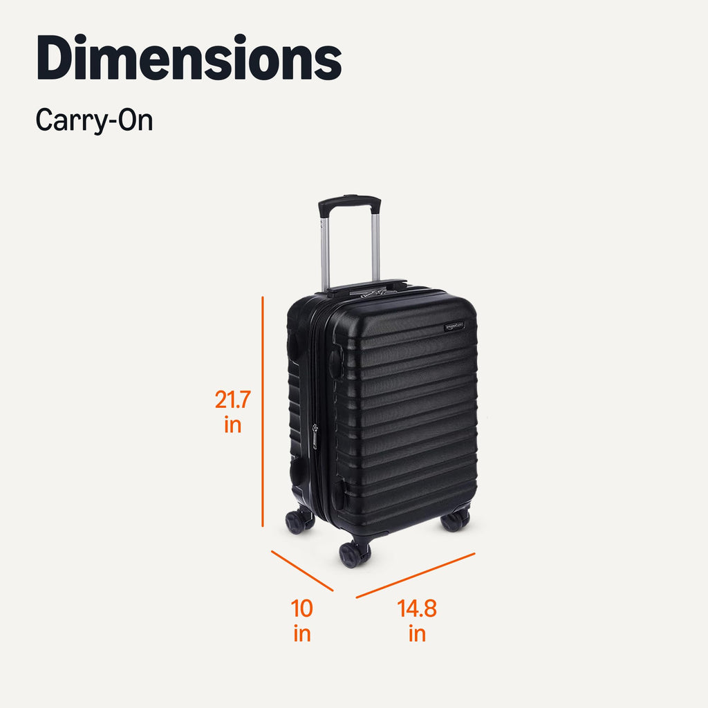 21" Black Hardside Carry-On Luggage with Spinner Wheels U20608