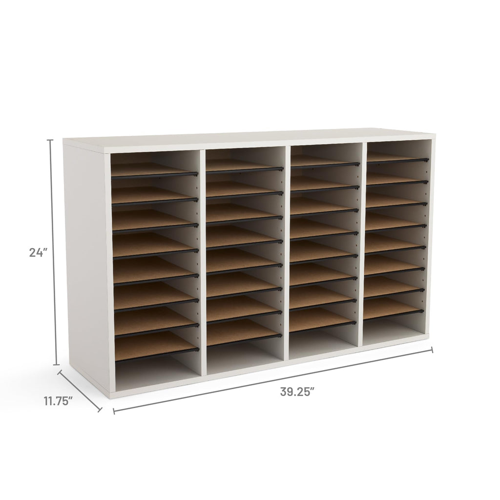 36 Compartments Wood Literature Organizer J69622