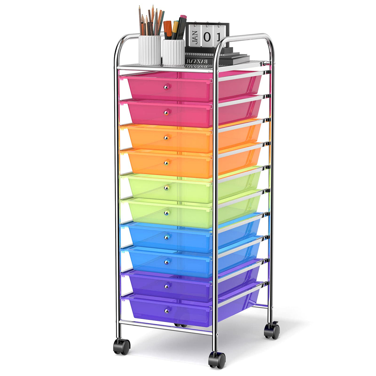 10 Drawer Rolling Storage Cart Organizer K2600