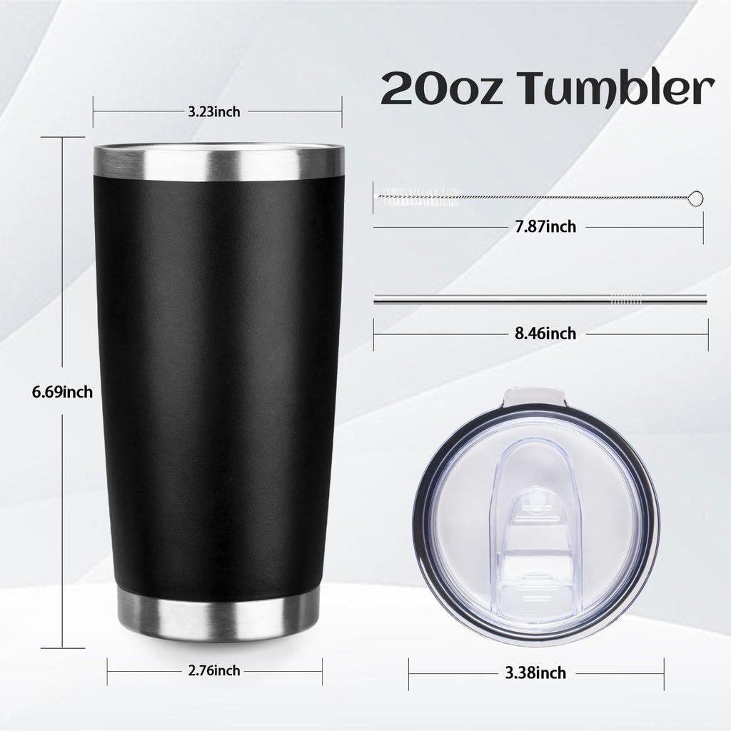 20oz Insulated Tumbler with Lid Straw I86755