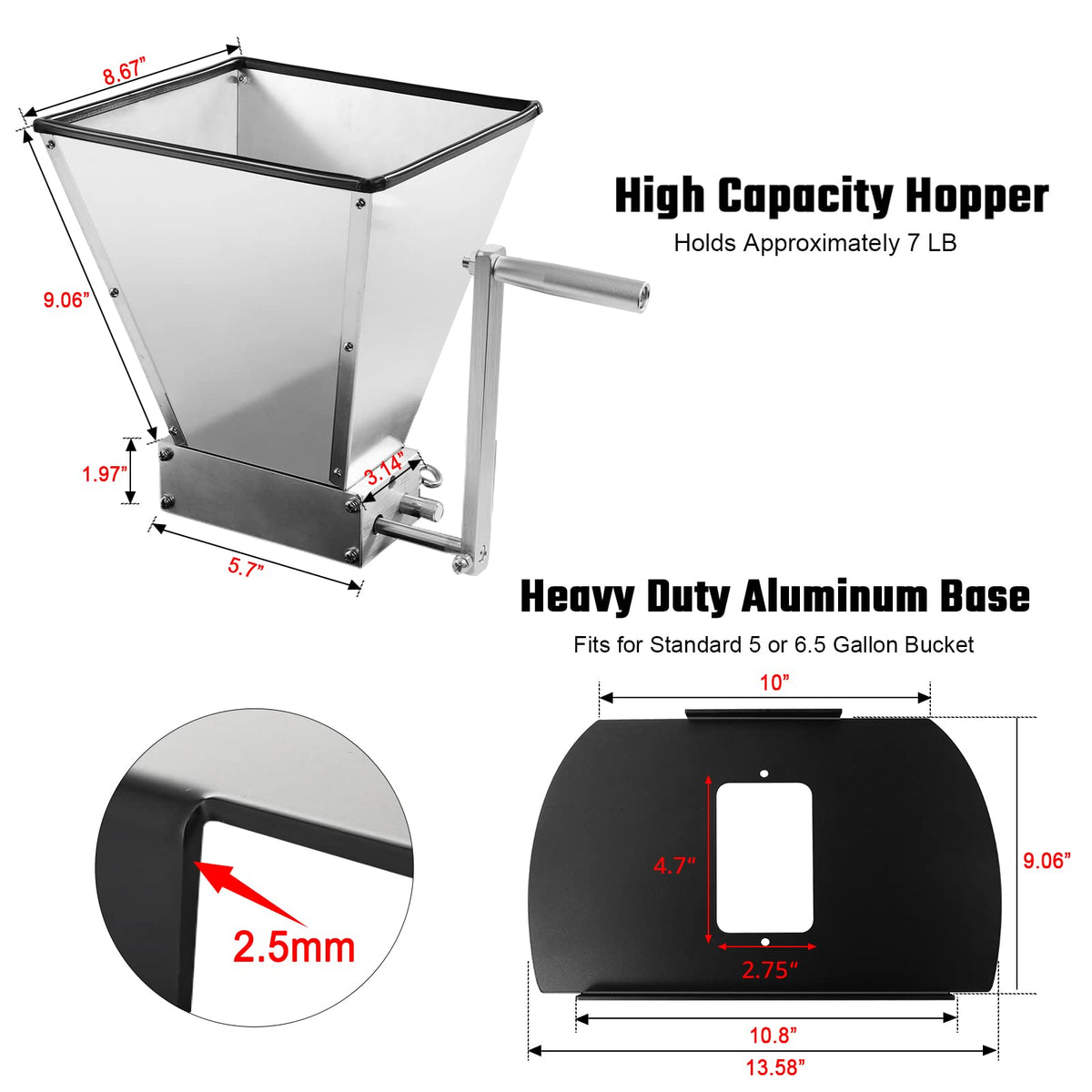 Manual Grain Mill with Stainless Steel Roller G373566