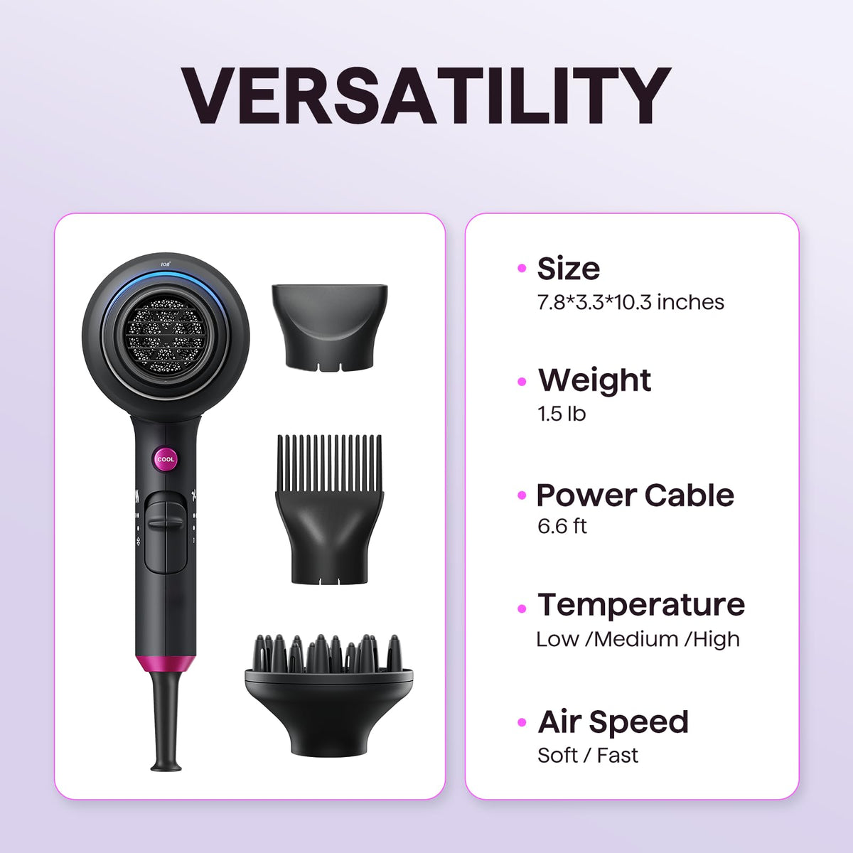 Ionic Hair Dryer with Diffuser G101131