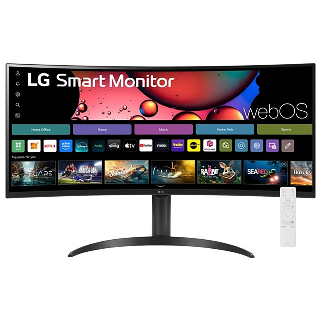 34" Curved UltraWide WQHD Smart Monitor with HDR10 100Hz Adjustable Stand B13786