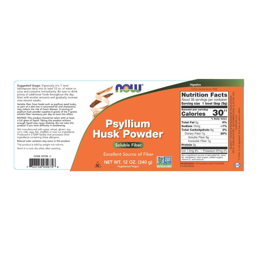 Psyllium Husk Powder 12 Ounce Pack of 2 D4408
