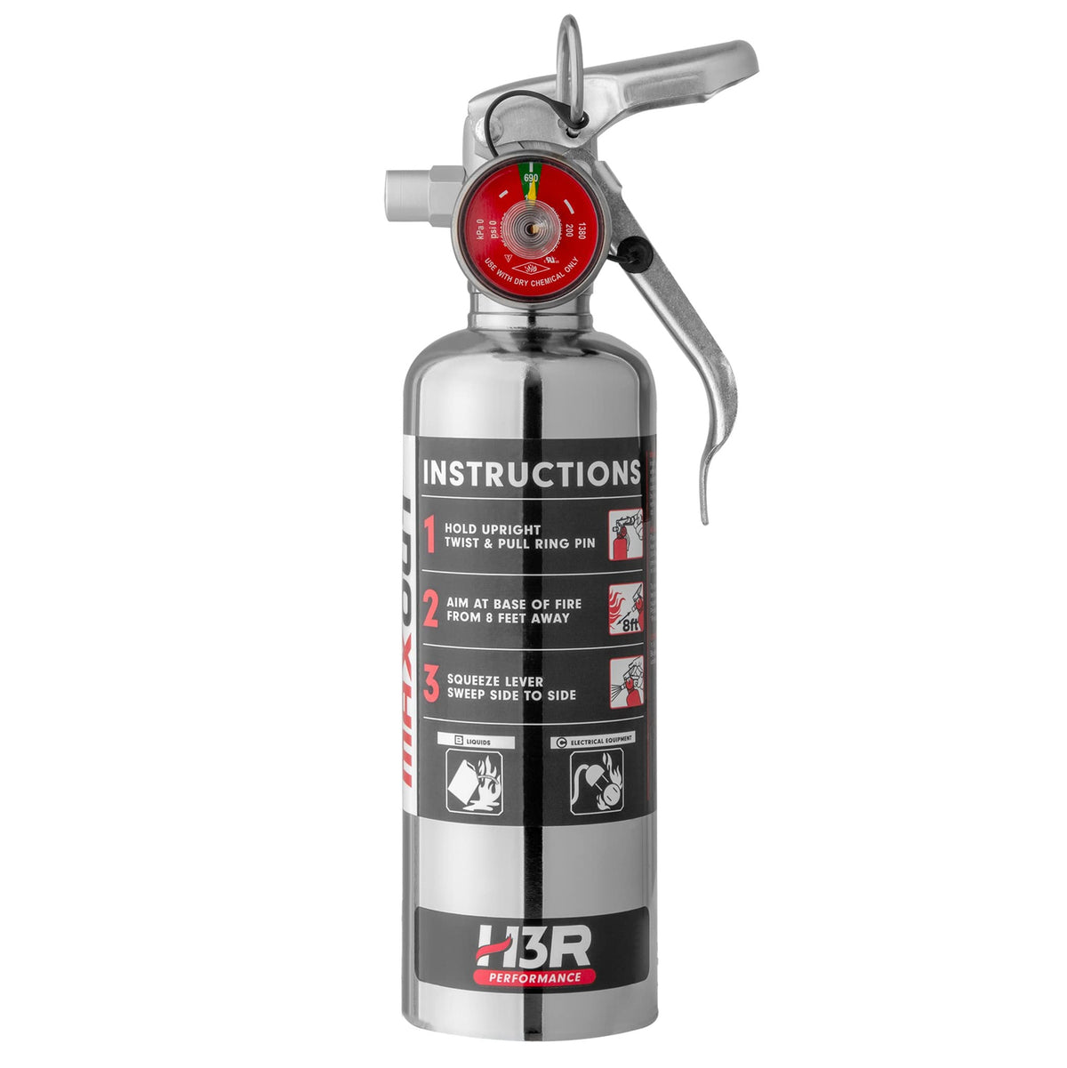 Compact Refillable Purple K Dry Chemical Fire Extinguisher 1.0 lb I6659