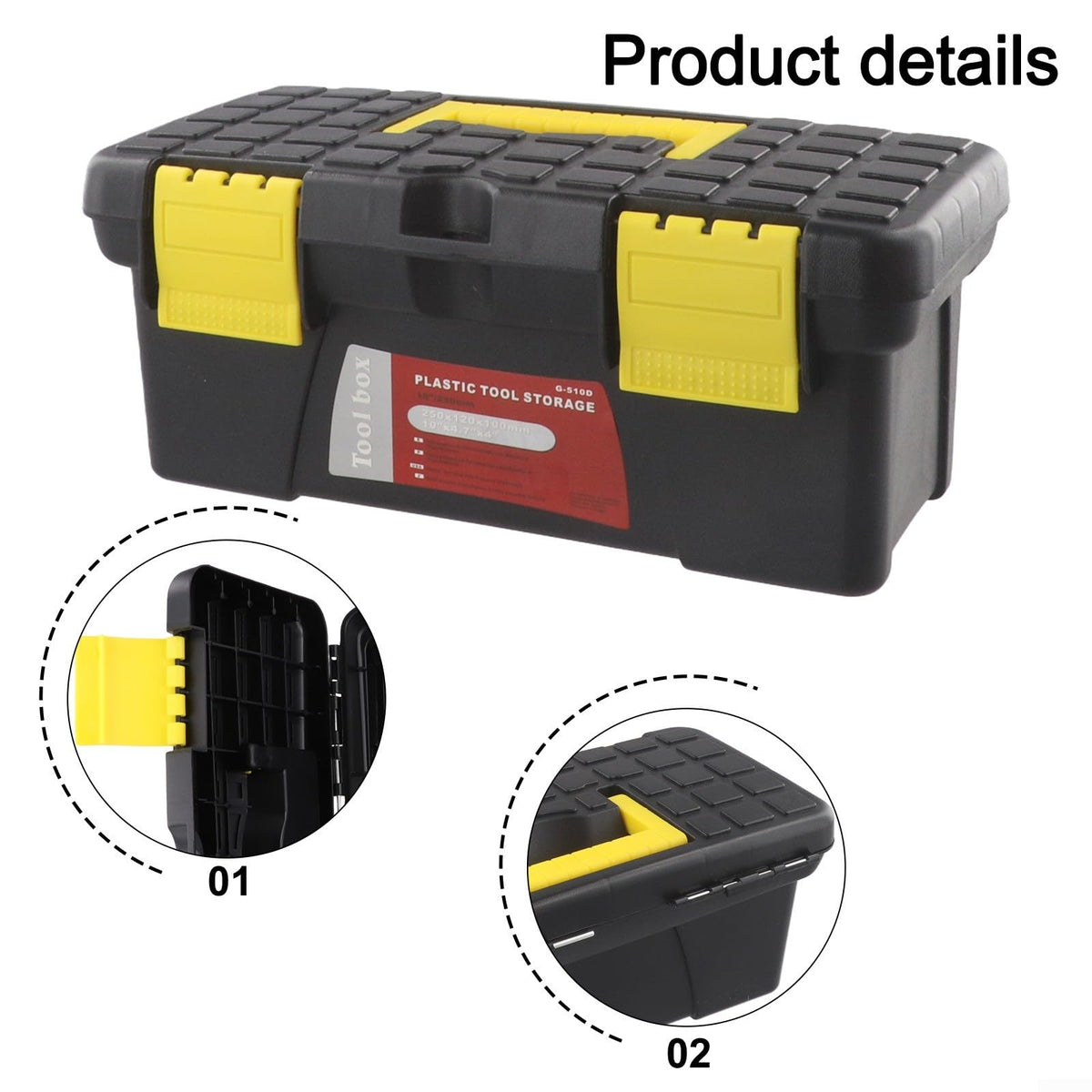10 Inch Black Plastic Tool Storage Box F297709