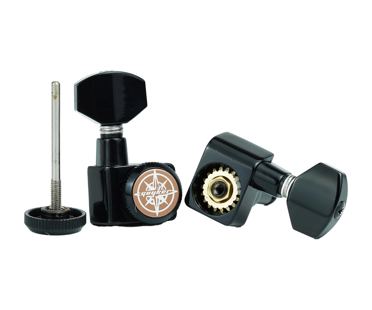 6 In-line Locking Guitar Tuners Black D583890