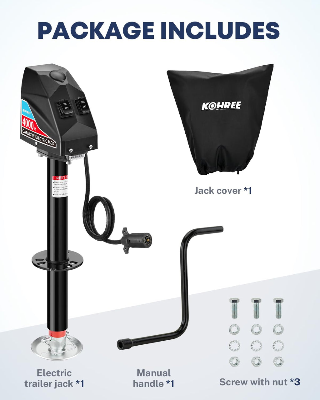 Electric Trailer Jack 4000 lbs L999