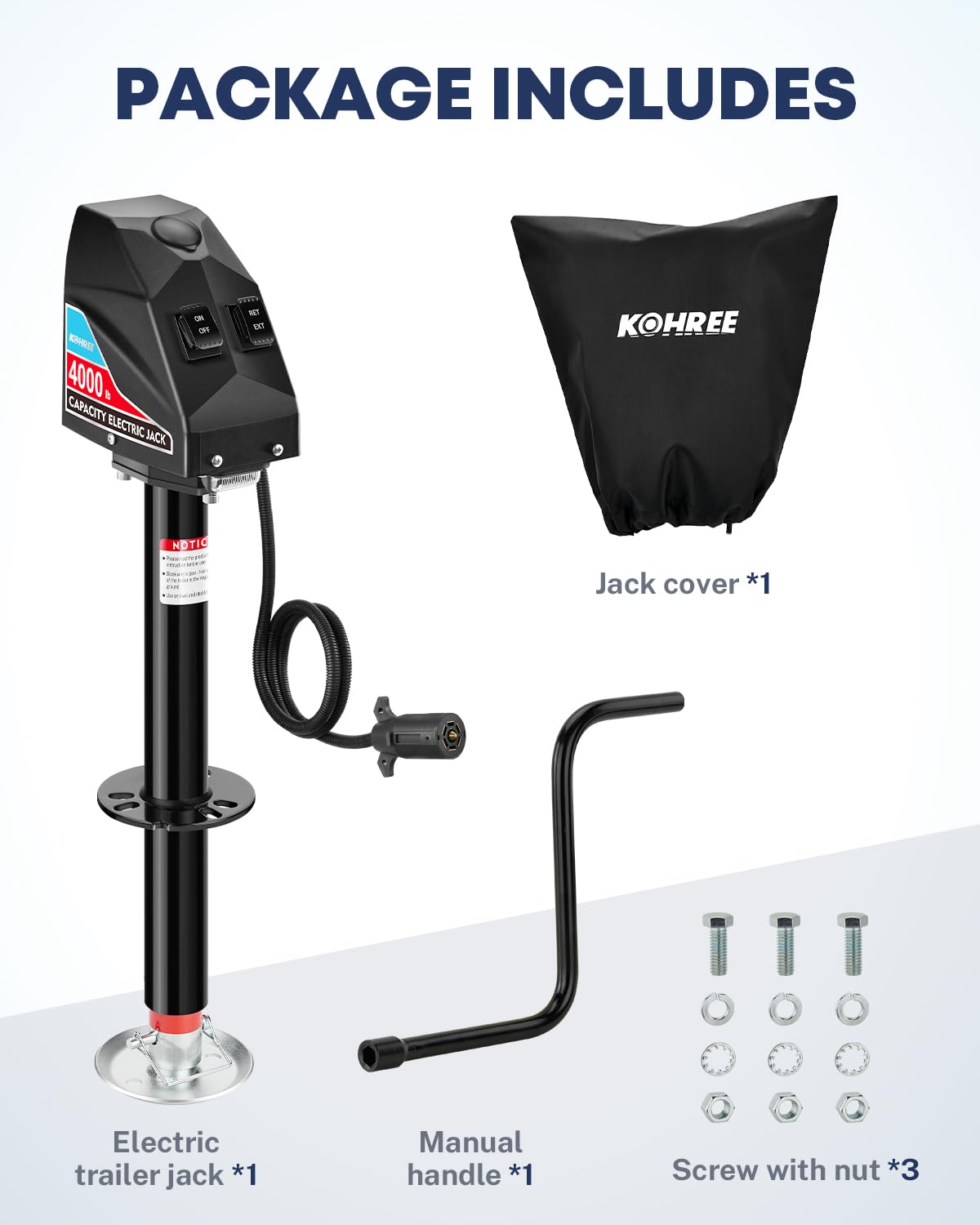 Electric Trailer Jack 4000 lbs L999