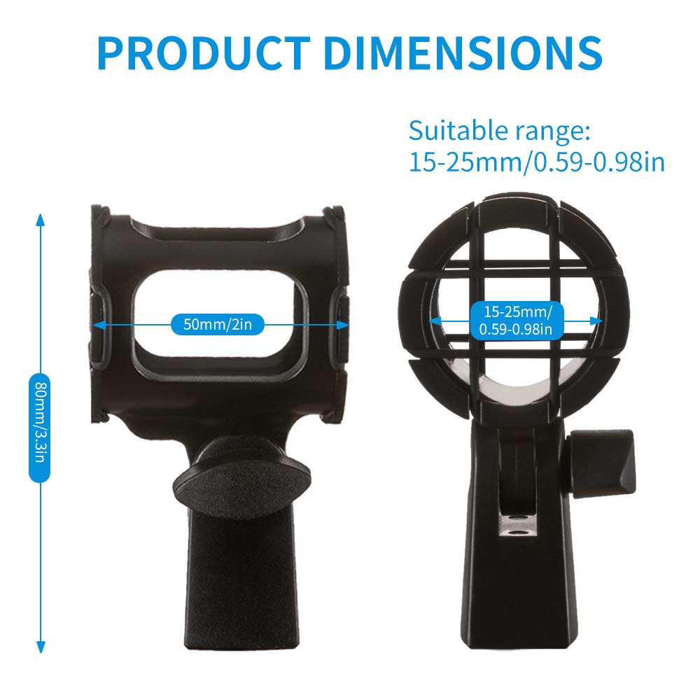 Microphone Shock Mount Holder Clip Anti-Vibration for Condenser Shotgun Mic I378