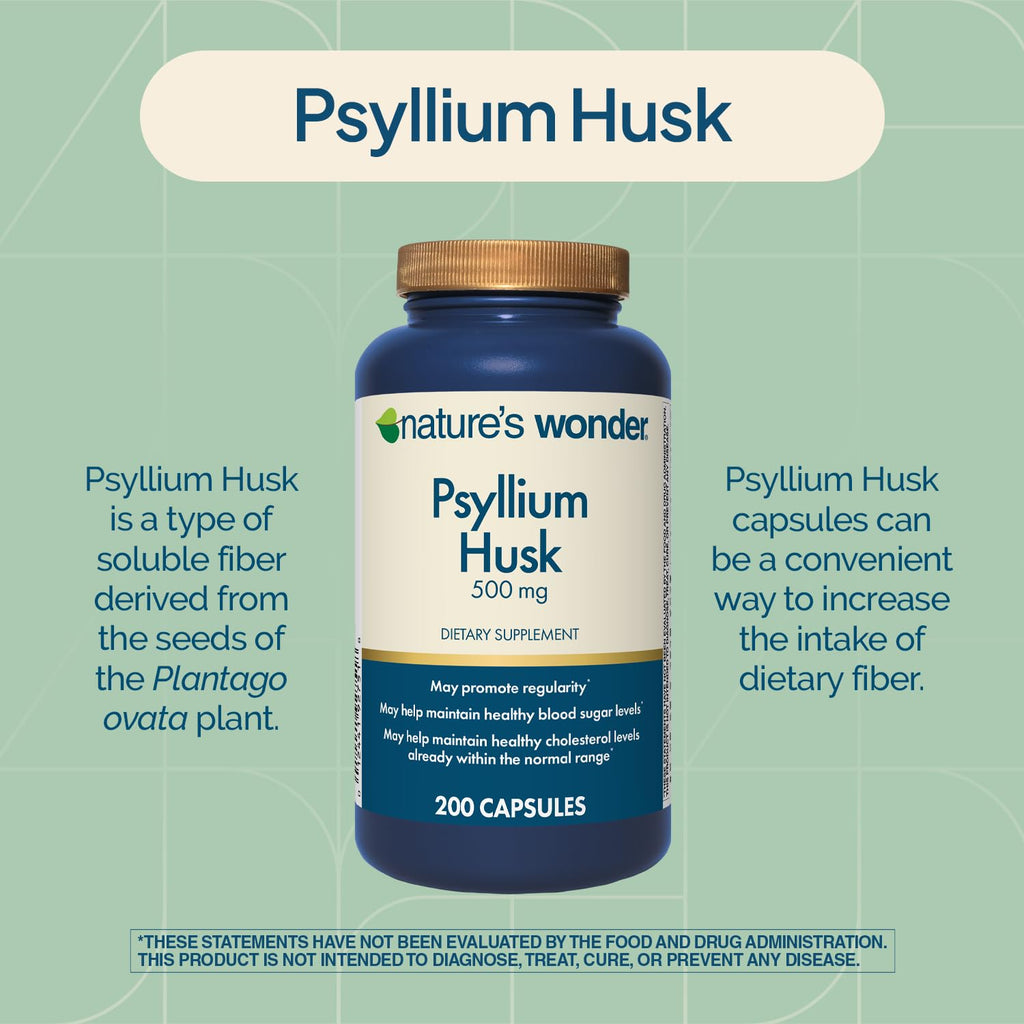 Psyllium Husk 500 mg Capsules 200 Count C545187