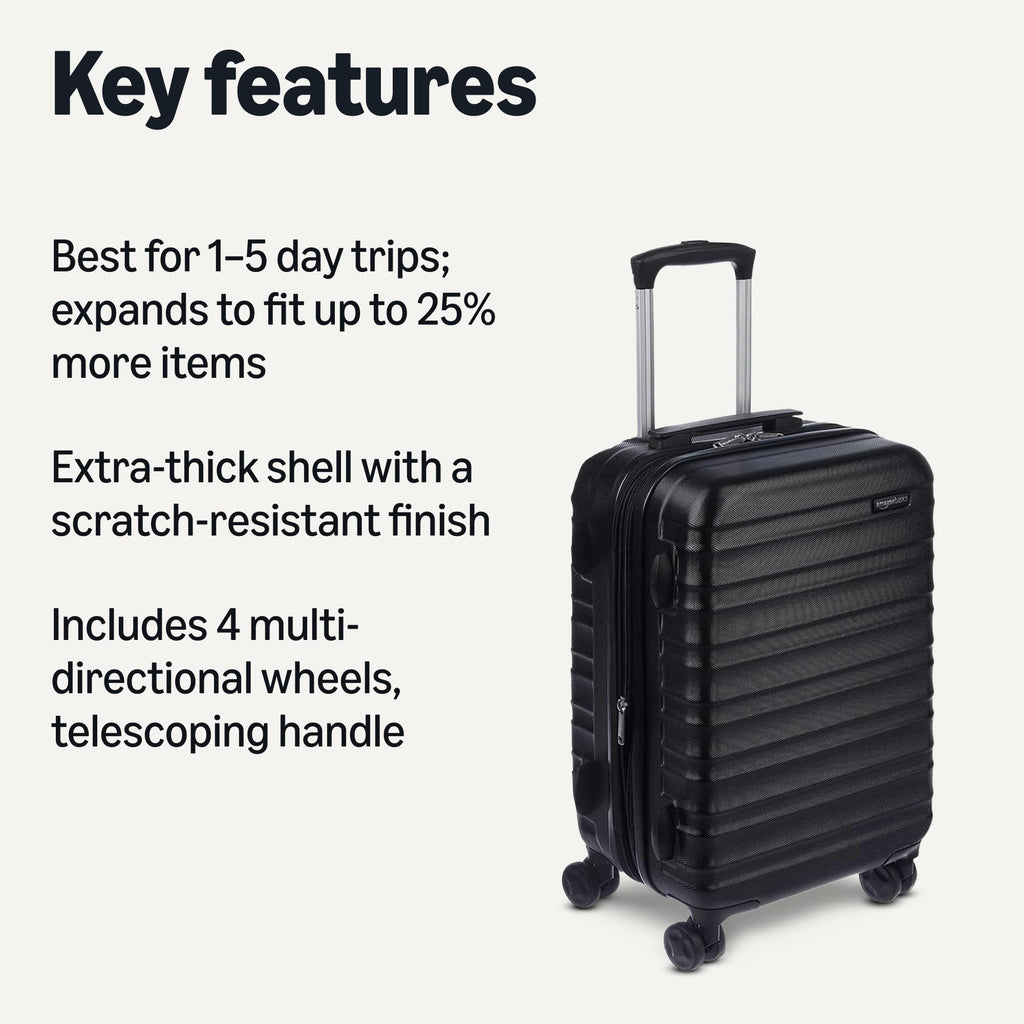 21" Black Hardside Carry-On Luggage with Spinner Wheels U20608