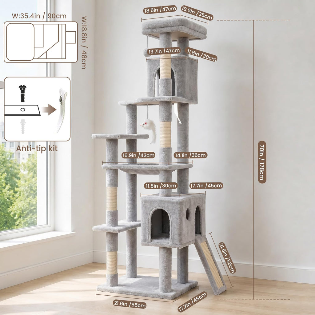 70 Inches Cat Tree with Ladder K238