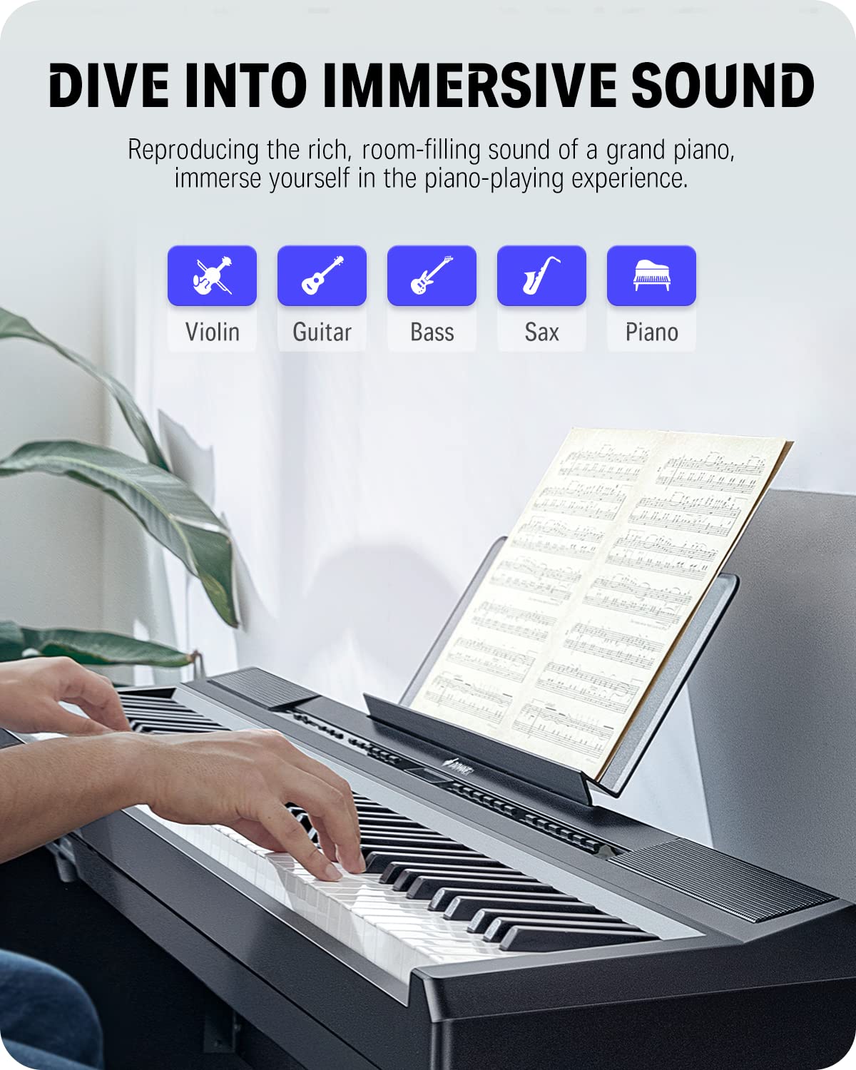 88 Key Weighted Digital Piano with Sustain Pedal X9441