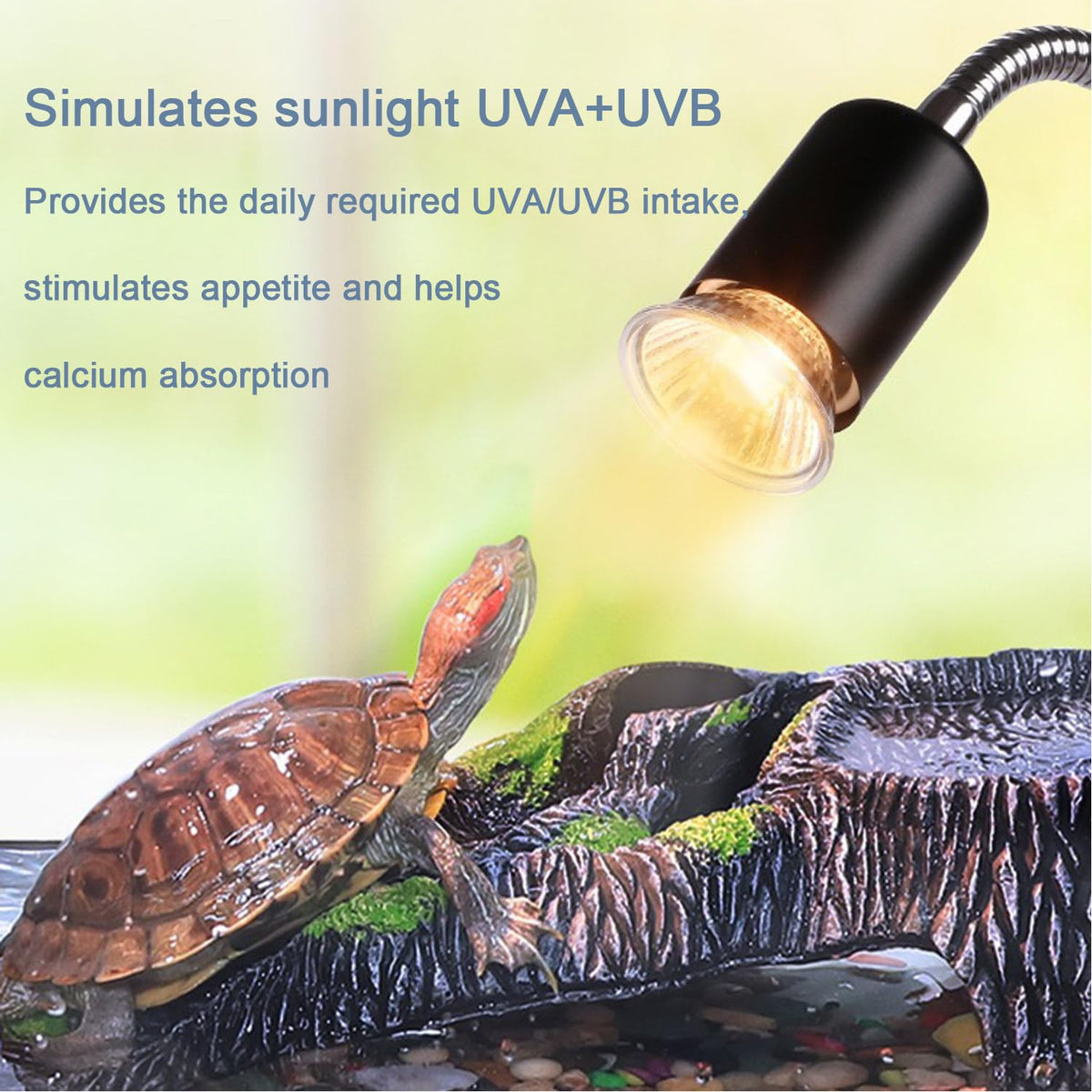 UVA UVB Reptile Heat Lamp with Two Heat Bulbs K6884
