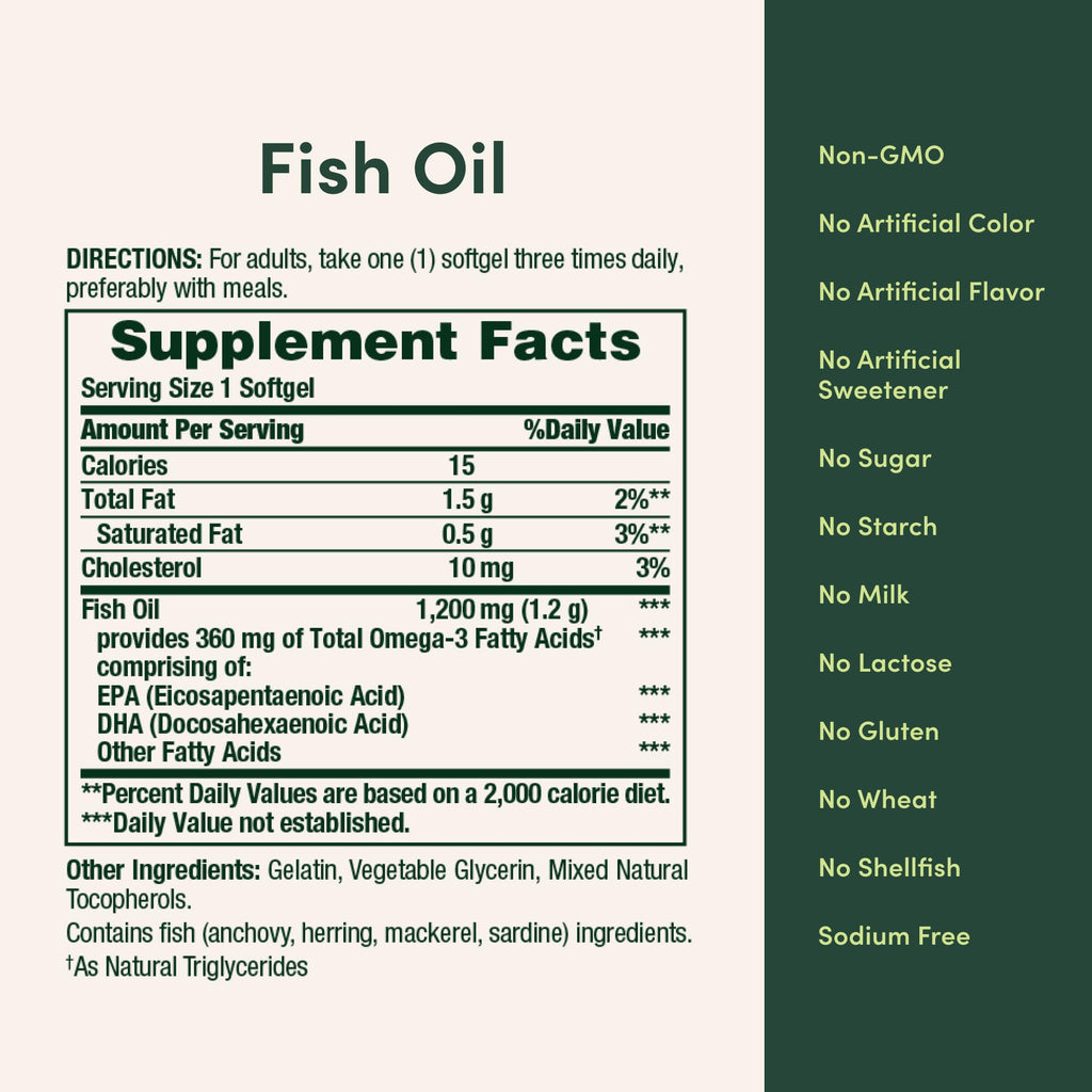 1200 Mg Omega-3 Fish Oil Softgels Pack of 2 J753430