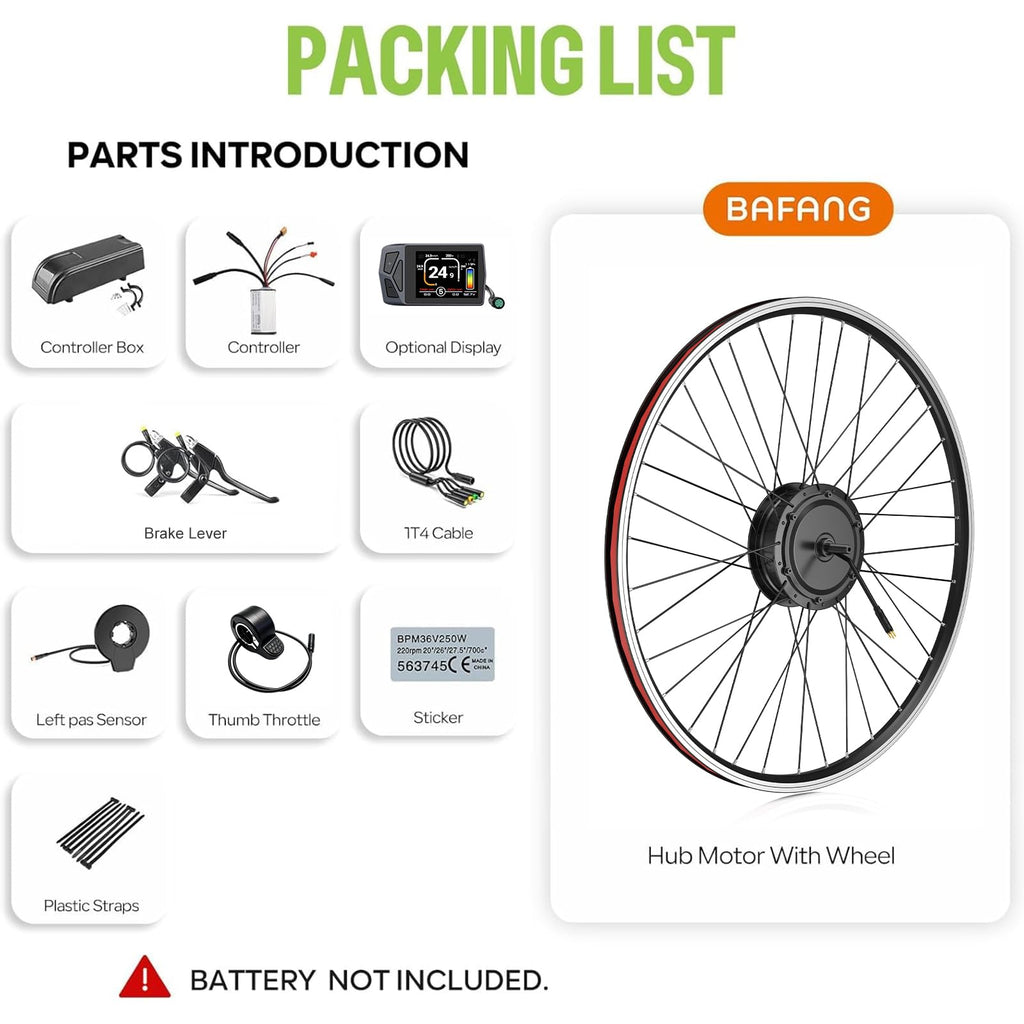 48V 500W Front Hub Motor Ebike Conversion Kit with Display O22637