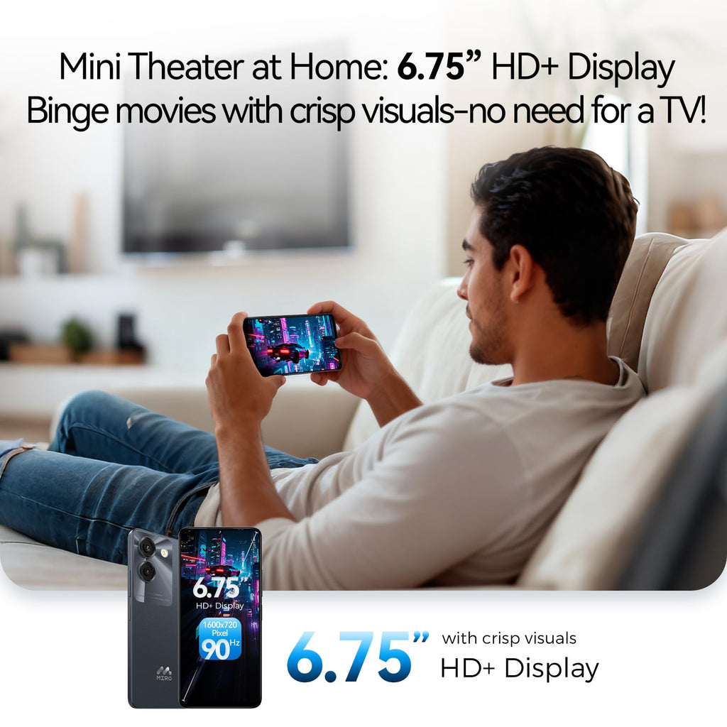 Ultra-Light 6.75" Big Screen 4G+64GB 13MP Dual Camera 4900mAh Android 14 Dual SIM Smartphone L302