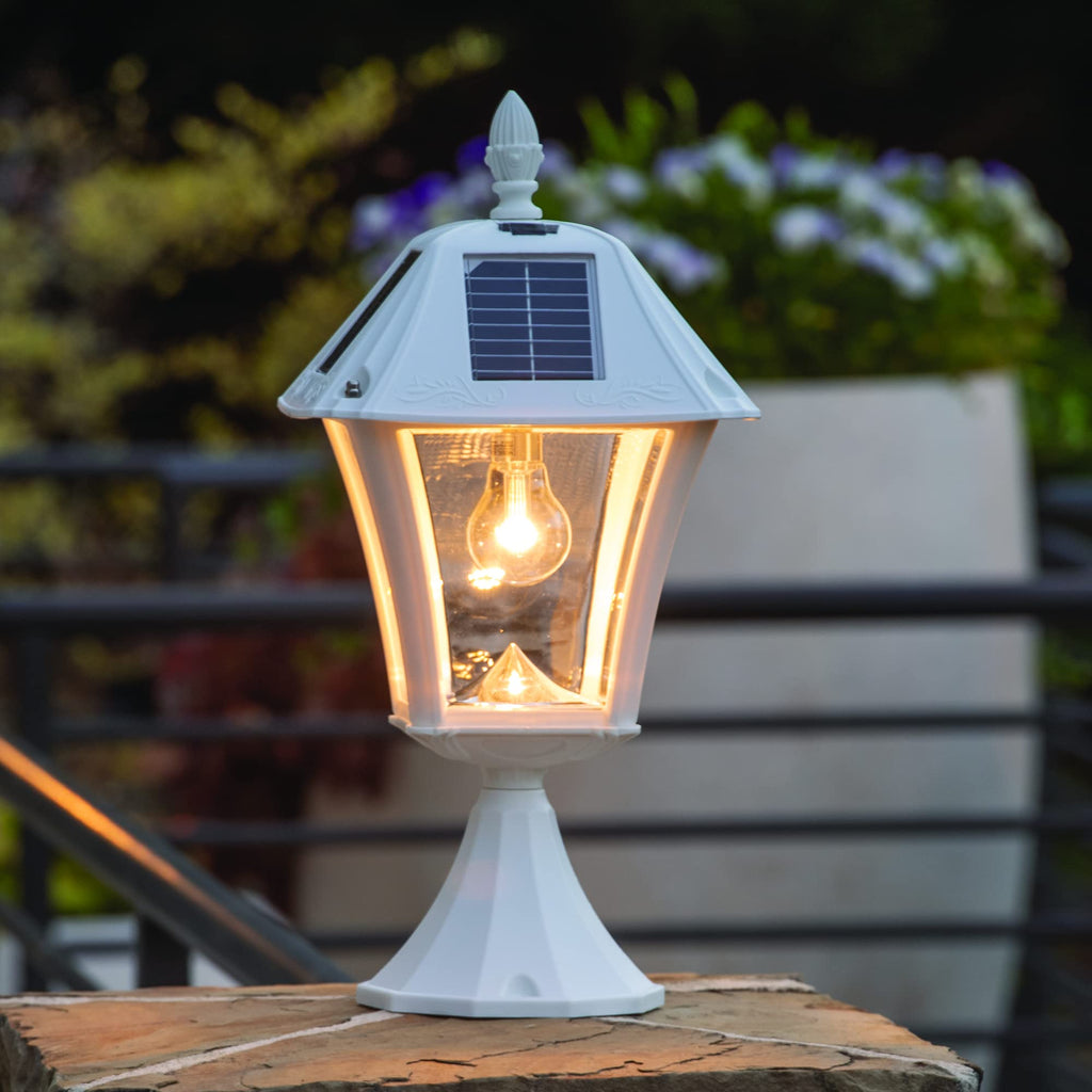 White Outdoor Solar Post Light with 3 Mounting Options Q31393