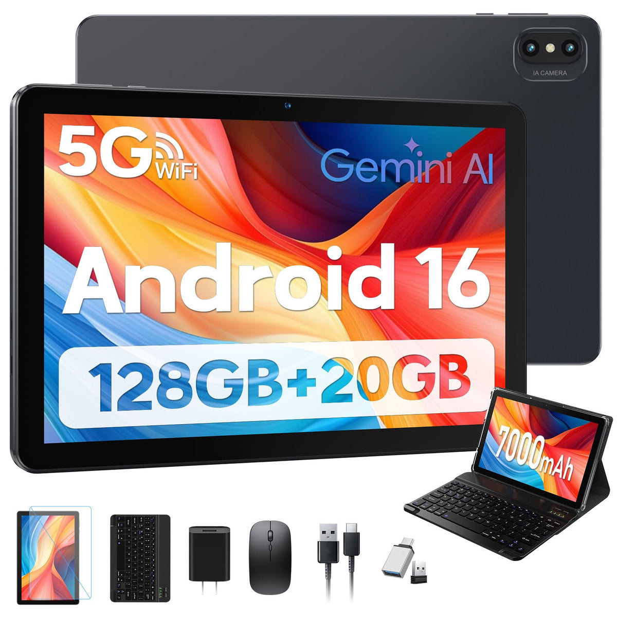 10 Inch Android Tablet with Keyboard 128GB O83267