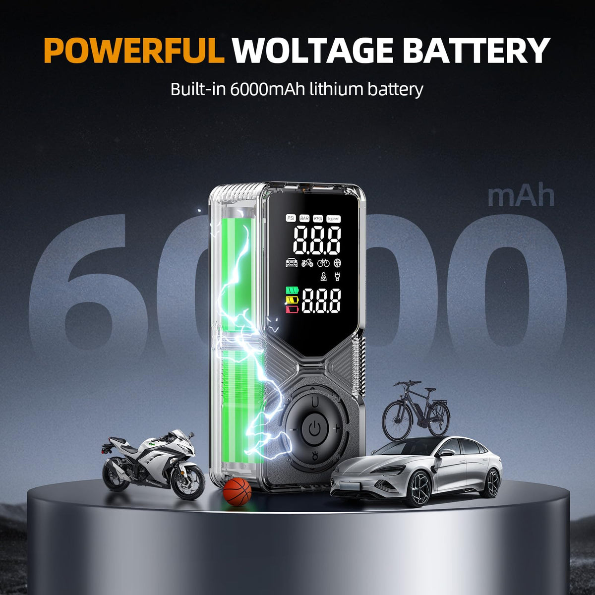 Portable Air Compressor 150PSI Cordless Tire Inflator O6605