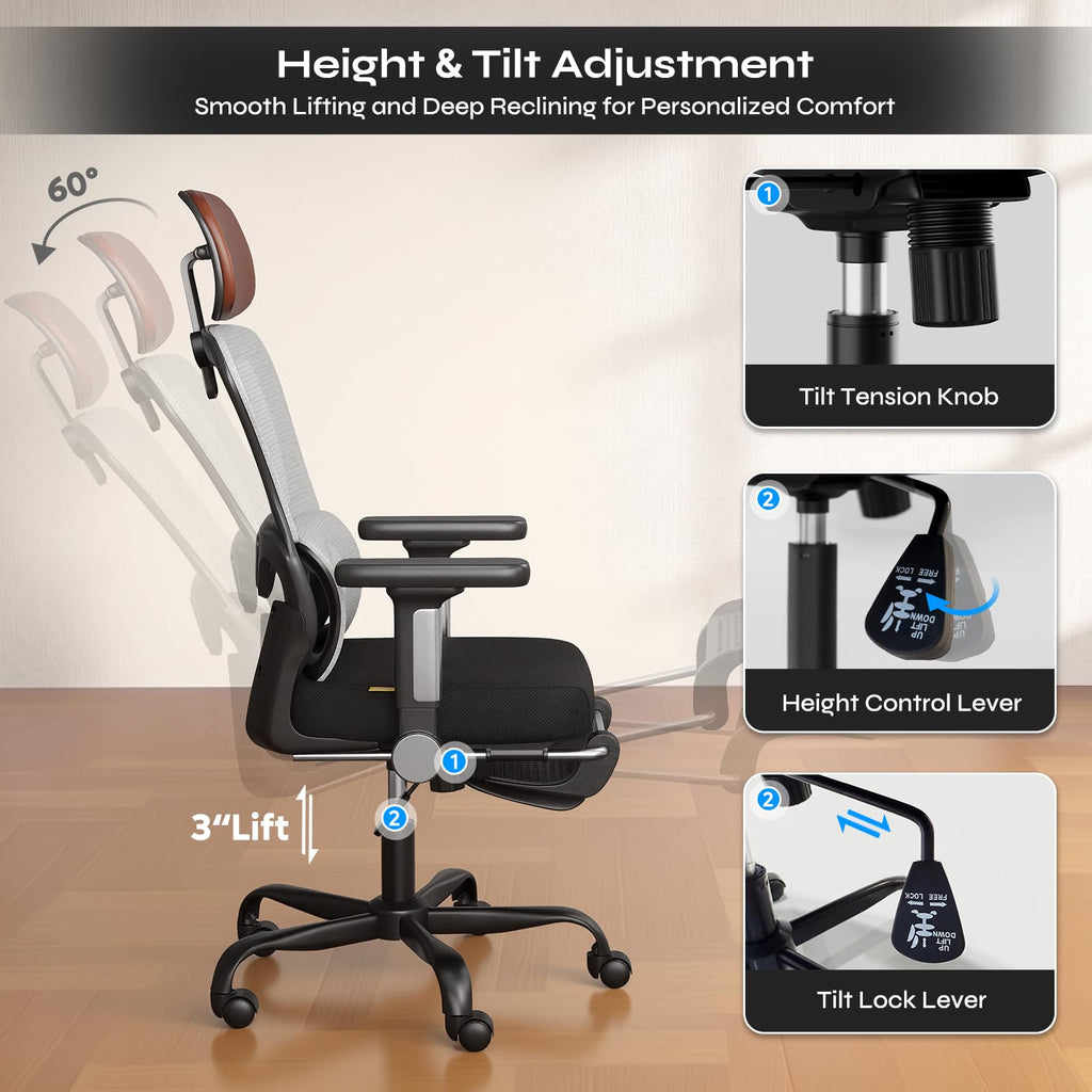Ergonomic High Back Mesh Office Chair Y389514